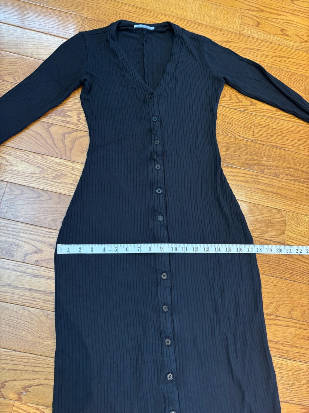 Reformation Ricky Knit Ribbed Black Dress - Picture 12 of 13
